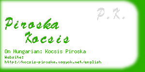 piroska kocsis business card